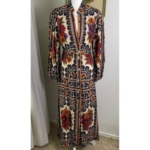 FARM Rio Floral Patchwork Maxi Dress in Cream, Black, Red, Purple, Orange